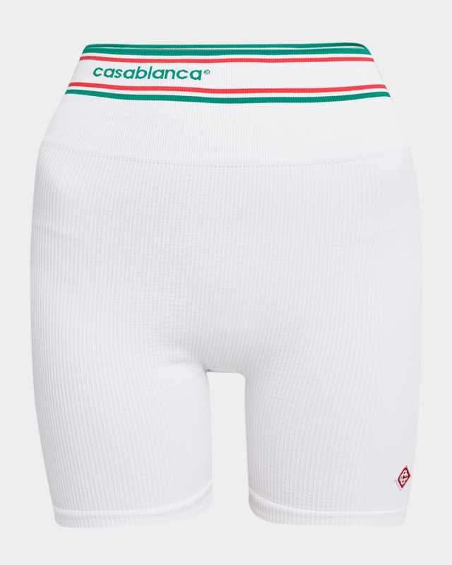 Logo-Band Rib Biker Shorts
